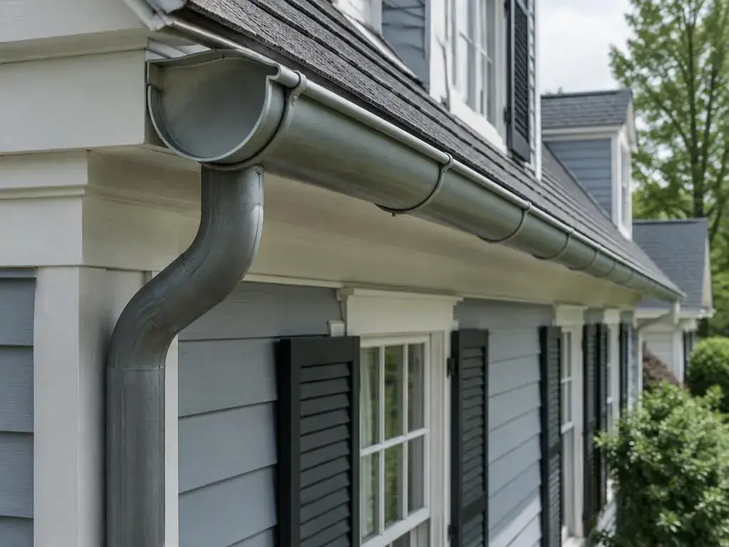 Half-round gutter on a traditional-style home
